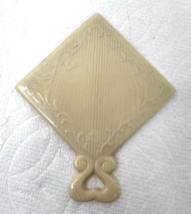 Antique Celluloid Tiny Floral Hand Beveled Mirror w Heart Handle 3 1/4 x... - $448.52 MXN