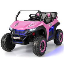 12V 2-Seater Kids Ride on UTV with Slow Start Function Music-Pink - Colo... - £310.46 GBP