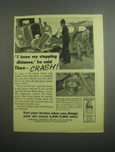 1948 Ferodo Brake Meter Ad - I know my stopping distance, he said then - crash - £14.78 GBP
