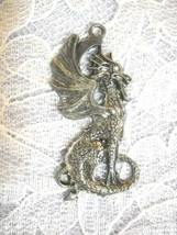 Pet Dragon Vintage Fantasy Full Body American Cast Pewter Pendant Necklace - £9.58 GBP