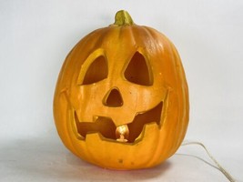 1995 Trendmasters Halloween Light Up Foam Mold Jack Lantern Happy Crooked Smile - £24.12 GBP