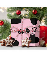 Varied Black Hearts on Pink, Valentine wrapping paper, medium roll, roma... - $38.02 CAD