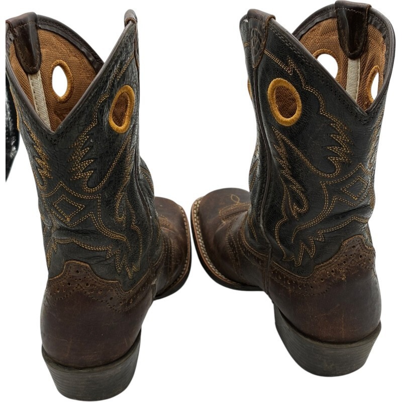 Ariat Boys' Roughstock Leather 4LR Square Toe Brown Western Boots size 2.5 Item image 8