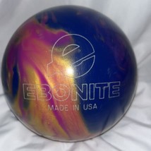 Ebonite Cyclone Bowling Ball Purple Pink Gold Swirl 11lbs 1oz Drilled 6C... - $49.49