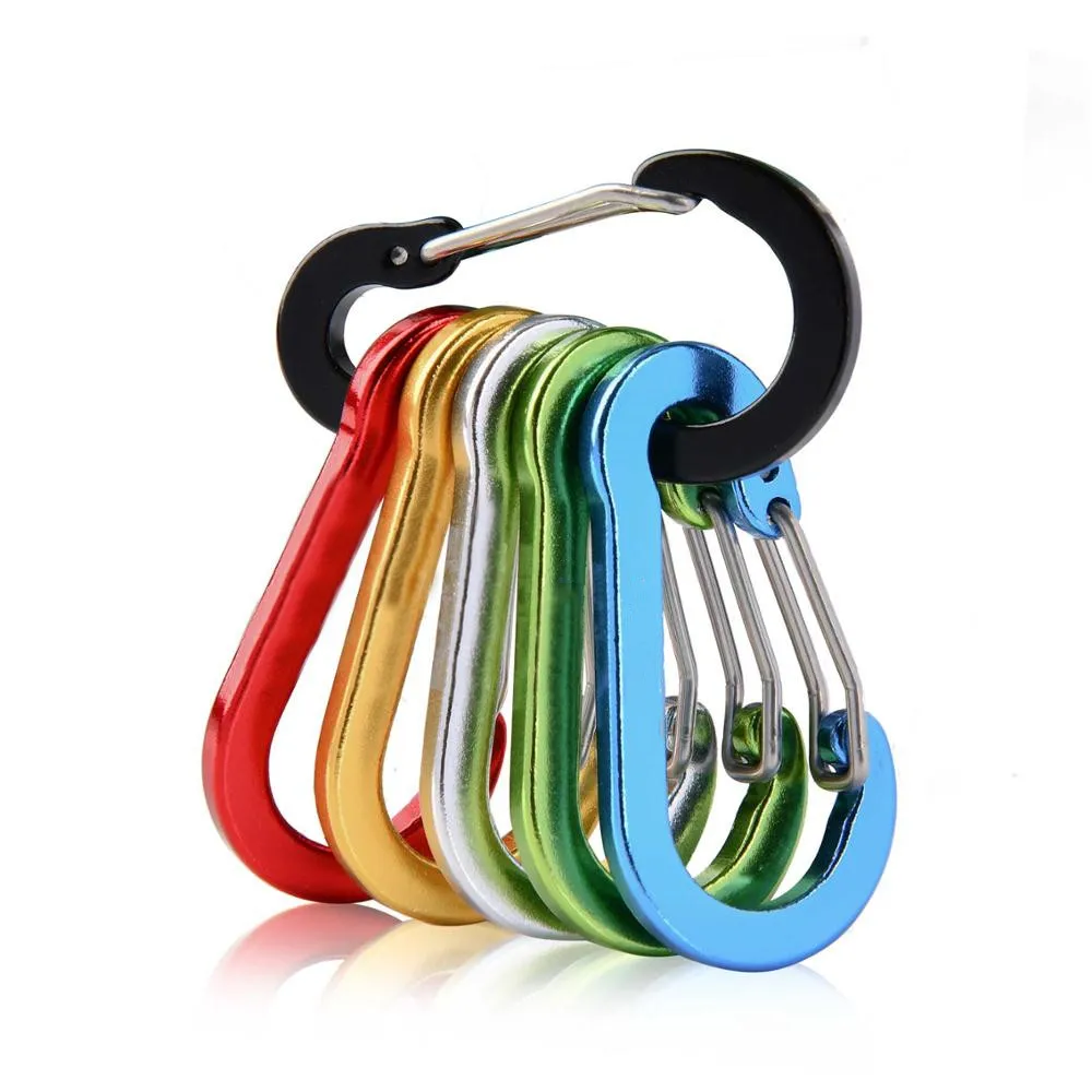 ALASICKA 6pcs Fishing CC1 Steel Small Carabiner Clips Outdoor Camping Multitools - £83.66 GBP