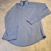 Arrow Mens Size 15 32/33 Blue Button Down Dress Shirt Long Sleeve Collared - £10.96 GBP