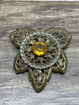 Vintage Gold Tone Leaf Brooch Pendant Estate Jewelry Find KG - €8,44 EUR