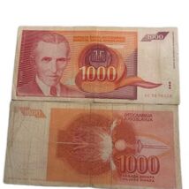 1990 Yugoslavia 1000 Dinara Nikola Tesla Banknote  Vintage Currency Coll... - €3,04 EUR