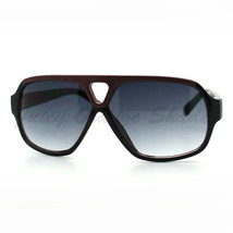 Wood Print Sunglasses Mens Flat Top Retro Angled Shades UV 400 - £7.90 GBP