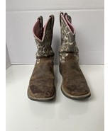 Ariat Cowboy Western Boots Sz12 Girls Kids Animal Print Brown Square Toe... - £33.51 GBP