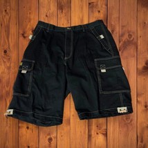 Vintage NWT PJ Mark Men&#39;s Cargo 6 Pocket Shorts Black Size 38 Camping Streetwear - £10.59 GBP