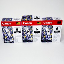 Genuine Canon BCI-6BK Black Ink Cartridge OEM Original Lot of 3 - £9.79 GBP