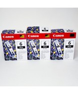 Genuine Canon BCI-6BK Black Ink Cartridge OEM Original Lot of 3 - £9.61 GBP