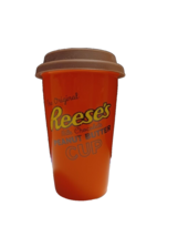 Reese&#39;s Peanut Butter Cup Mug Ceramic Travel Coffee Cup w/ Silicone Lid Hershey - £7.50 GBP