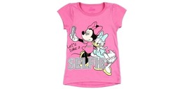 Disney Minnie Mouse &amp; Daisy Duck Toddler Selfie T-Shirt. Pink Toddler Minnie &amp; D - £8.65 GBP