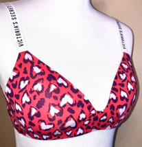Victoria&#39;s Secret T-shirt Bra Sz 32C Red with White Hearts Seamless Convertible - £15.64 GBP