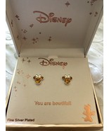 Disney&#39;s Minnie Mouse Citrine November Birthstone Stud Earrings - £15.63 GBP