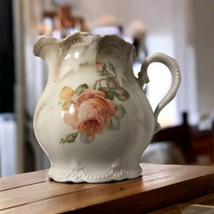 ANTIQUE VINTAGE LEUCHTENBURG GERMANY ROSES FLORAL PORCELAIN PITCHER /JUG - £19.71 GBP