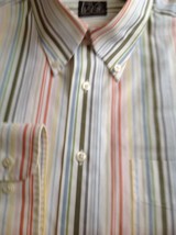 Jos A Bank Traveler&#39;s Collection Mens Dress Shirt XL Striped Button Down... - £13.46 GBP