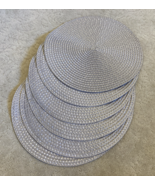 Lot of 6 Round 15&quot; Plate Charger Placemats - Sheer Silver - $23.07 CAD