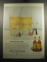 1957 Old Taylor Bourbon Ad - Genius at Work - £13.80 GBP