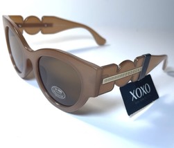 NEW XOXO Brown Gold Greek Key Designer Sunglasses 56379 + Case - $49.99