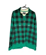 Lands End 1/4 Zip Buffalo Check Plaid Fleece Pullover Sweater XL 46 - 48... - $445.10 MXN