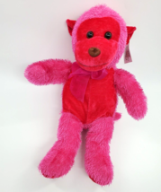 Plush Appeal Hot Pink Monkey Long Hair Plush 14&quot; Stuffed Animal Toy NWT B200 - £10.26 GBP
