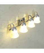 4-Light Led Light Brushed Nickel Vanity Lamp Figuratus Dimmable Bathroom... - £74.69 GBP
