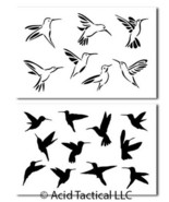 Hummingbirds Airbrush Stencils Craft Spray Painting Large 14&quot; 2 PACK - $14.90 CAD