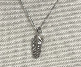 Vintage Roman Signed Feather and Pearl Necklace on Delicate Silver Tone ... - $11.25