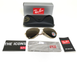 Ray-Ban Sunglasses RB3025 AVIATOR LARGE METAL 001/57 Gold Frames Brown L... - £97.28 GBP