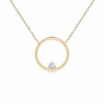 ANGARA Open Circle Pendant Necklace with Diamond in 14K Gold (GVS2, 0.11 Ctw) - £711.50 GBP