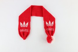 Vintage 80s Adidas Spell Out Trefoil Knit Winter Scarf Neck Cover Red AS IS - £19.74 GBP