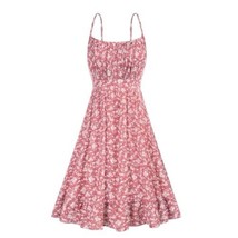 Grace Karin Pink Ditsy Floral Cami Dress Spaghetti Straps Ruffle Hem Siz... - $37.99