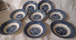 (8) Royal China Currier &amp; Ives Berry Bowls,Old Farm Gate -5 5/8&quot; - £6.30 GBP