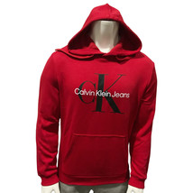 NWT CALVIN KLEIN MSRP $111.99 MEN&#39;S RED LONG SLEEVE HOODIE SWEATSHIRT SI... - $55.24