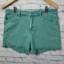 Judy Blue Cut Off Shorts High Waist Womens Size XL Denim Teal Stretch - £19.13 GBP