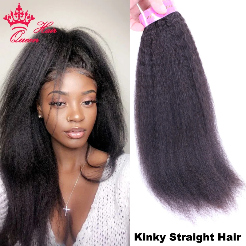 Queen Hair Official Store Kinky Straight Brazilian Virgin Raw Hair Weave Bundle - £81.49 GBP+