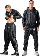 Durable Black Sauna Suit for Men &amp; Women - Heat Retaining Workout Hoodie XL - $98.95