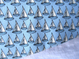 Vineyard Vines Men&#39;s All Silk Cummerbund Blue with Boats Sailboats Handm... - $33.24