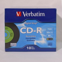 Verbatim CD-R, 94439, 700MB, 52X, Digital VinylSurface, 10PK Slim Case, 0122!!! - £19.54 GBP