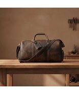 Leather Weekender Bag  Vintage Travel Duffle Bag, Mens Carry On Leather ... - $170.00