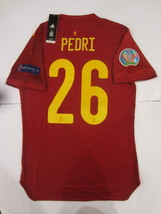 Pedri #26 Spain 20/21 Euro Match Slim Red Home Soccer Jersey 2021-2022 - £71.18 GBP
