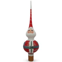 Santa in Glitter on Red Christmas Tree Topper 11 Inches - £52.20 GBP