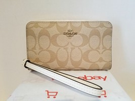 Coach F57468 Signature PVC Phone Wallet - Light Khaki/Chalk - £96.95 GBP