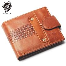 TAUREN Fashionable Genuine Leather, Rectangle Pattern, Anchor Style Wallet - Men - £22.11 GBP