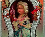 Elizabethan Child Horseshoe Holly Merry Christmas UNP Unused DB Postcard... - $9.76