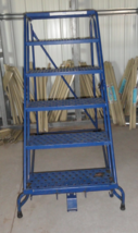 6 Step Steel Rolling Ladder Top Step W/ Handrails Lock Step MADE IN THE USA - $5,585.39 MXN