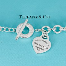 20&quot; Return to Tiffany &amp; Co Toggle Heart Tag Necklace in Sterling Silver - £637.02 GBP